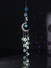 1pc/2pcs Sunlight Catcher Crystal Moon & Five-Pointed Star Pendant, Lighting Accessory, Garden Crystal Decor, Silver/Gold